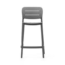Saben Stackable Patio Bench Barstool | Grey