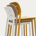 Saben Stackable Patio Bench Barstool | Mustard