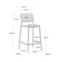 Saben Stackable Patio Bench Barstool | White