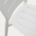 Saben Stackable Patio Bench Barstool | White