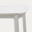 Saben Stackable Patio Bench Barstool | White