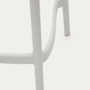 Saben Stackable Patio Bench Barstool | White