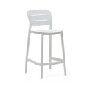 Saben Stackable Patio Bench Barstool | White