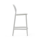 Saben Stackable Patio Bench Barstool | White