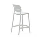 Saben Stackable Patio Bench Barstool | White