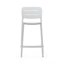 Saben Stackable Patio Bench Barstool | White