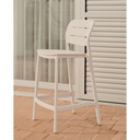 Saben Stackable Patio Bench Barstool | White