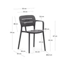 Saben Stackable Patio Chair | Grey