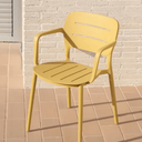 Saben Stackable Patio Chair | Mustard