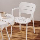 Saben Stackable Patio Chair | White