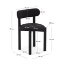 Cushy Dining Chair | Black Boucle