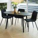 Solace Ceramic Extension Dining Table | Black Marble