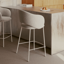 Steels Bench Barstool | Dove Grey Chenille