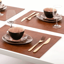 Troja Faux Leather Placemat | Tan