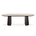Valais Ceramic Oval Dining Table | Travertine