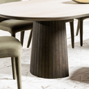 Valais Ceramic Oval Dining Table | Travertine