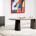 Valais Ceramic Oval Dining Table | Travertine