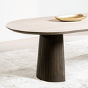 Valais Ceramic Oval Dining Table | Travertine