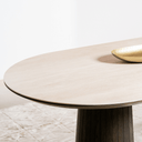 Valais Ceramic Oval Dining Table | Travertine