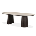 Valais Ceramic Oval Dining Table | Travertine