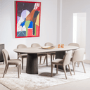 Valais Ceramic Oval Dining Table | Travertine