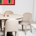 Valais Ceramic Oval Dining Table | Travertine