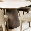 Valais Ceramic Oval Dining Table | Travertine