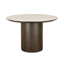 Valais Ceramic Round Dining Table | Travertine