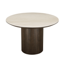 Valais Ceramic Round Dining Table | Travertine