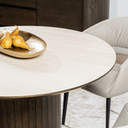 Valais Ceramic Round Dining Table | Travertine