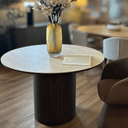 Valais Ceramic Round Dining Table | Travertine