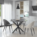 Vega Round Dining Table | Black Top / Black Legs