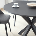 Vega Round Dining Table | Black Top / Black Legs