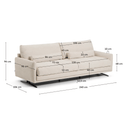 Veliro 3 Seater Sofa | Ivory