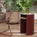 Waipuna Patio Side Table SS | Chocolate Red