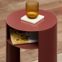 Waipuna Patio Side Table SS | Chocolate Red