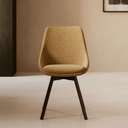 Zaki Swivel Dining Chair | Mustard