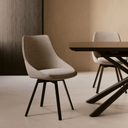 Zaki Swivel Dining Chair | Taupe