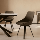 Zaki Swivel Dining Chair | Titanium Grey