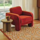 Zoe Armchair | Tangerine Velvet