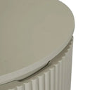 Benjamin Ripple Round Bedside Table | Putty