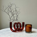 Curly Glass Vase | Amber