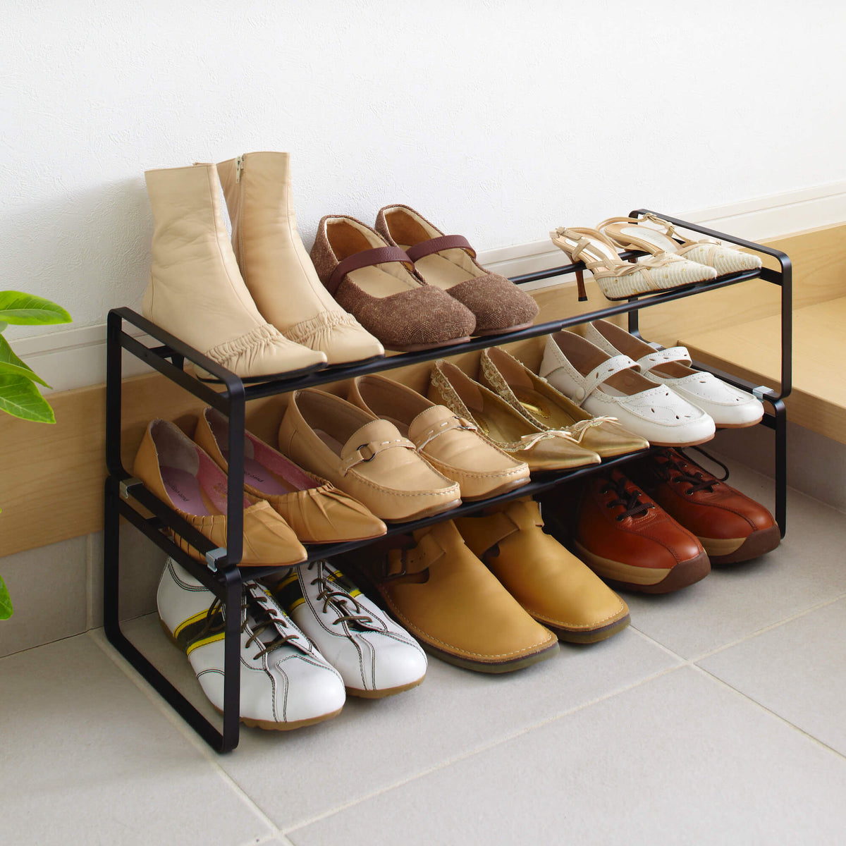 Frame Extendable Shoe Rack | Black - CLU Living Pty Ltd