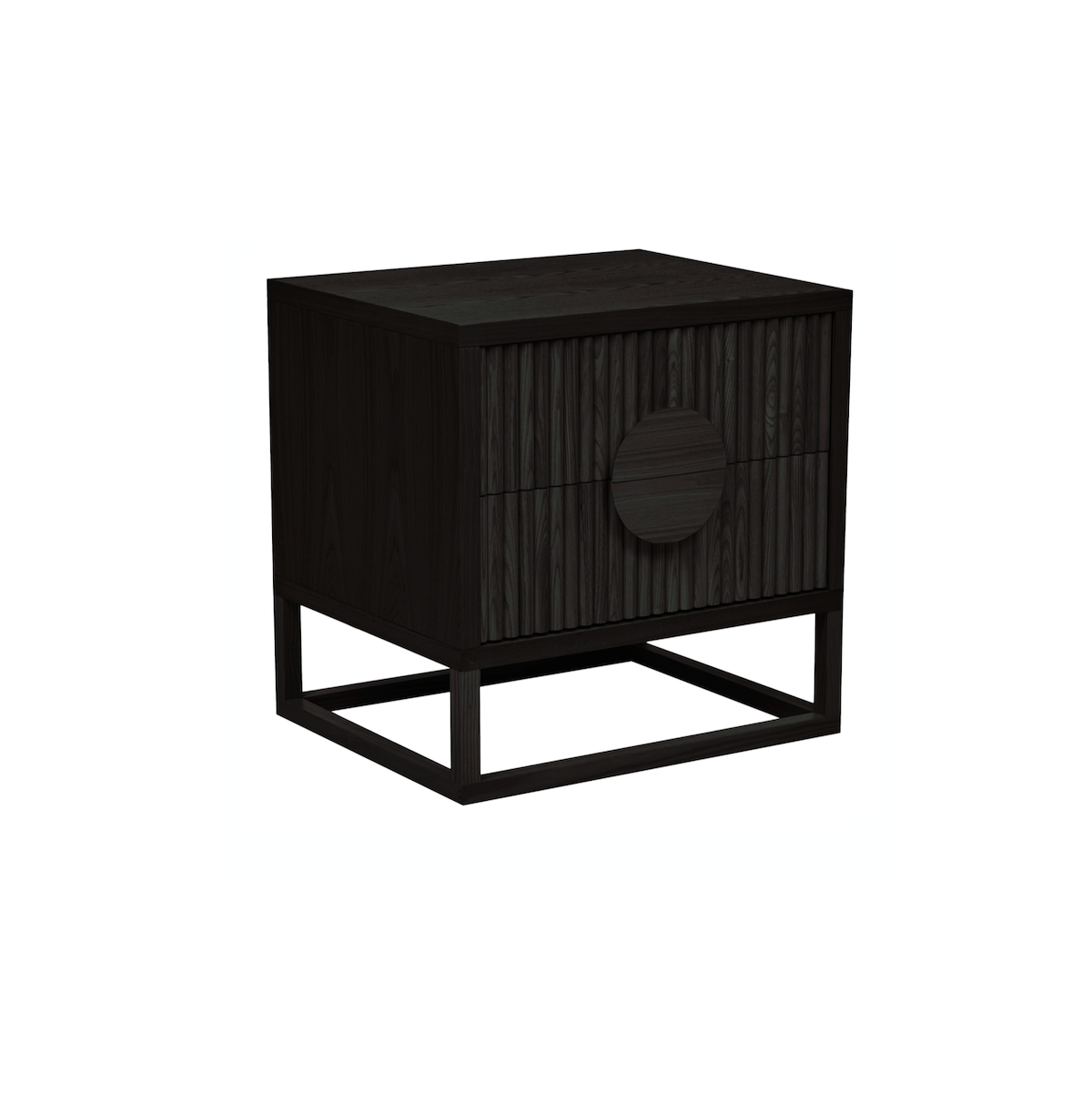 Benjamin Ripple Bedside Table Matt Black CLU Living Pty Ltd