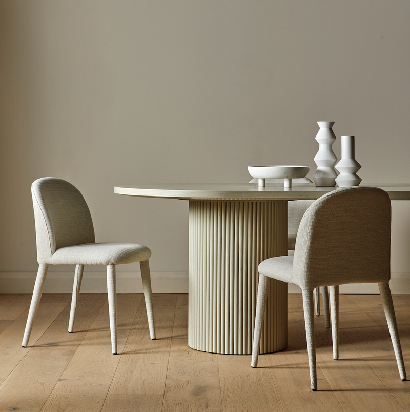 Benjamin Ripple Oval Dining Table Putty CLU Living Pty Ltd