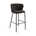 Carly Bench Barstool | Black Boucle