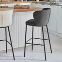 Carly Bench Barstool | Black Boucle