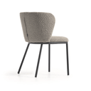 Carly Dining Chair | Stone Grey Boucle