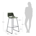 Denver Bar Height Barstool | Green