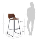 Denver Bar Height Barstool | Rust